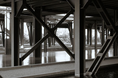 High angle view of empty bridge in building