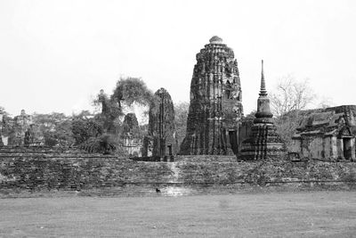 View of temple building against clear sky