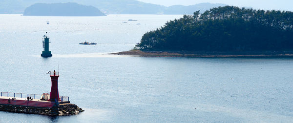 View of lighthouse at seaside