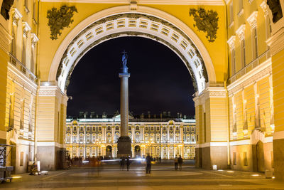 View of illuminated building at night