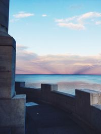 Scenic view of sea against sky at sunset