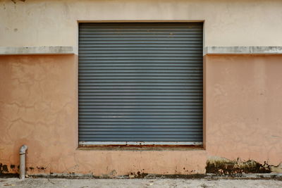 Closed door of building