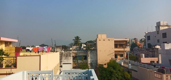 High angle view of townscape against sky