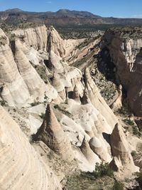 Aerial view of rock formations