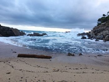 Scenic view of beach against sky