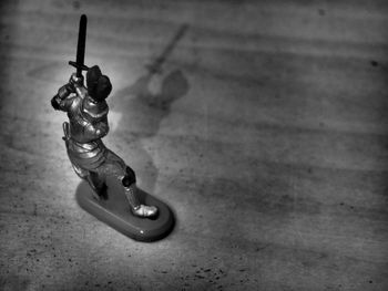 High angle view of toys on table