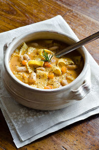 Close-up of soup in bowl