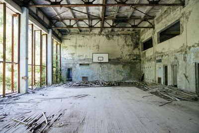 Interior of abandoned building