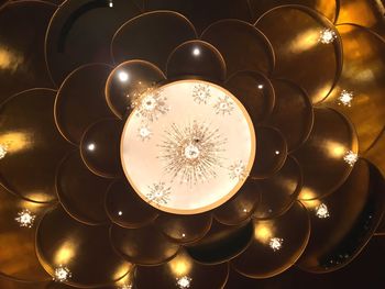 Low angle view of illuminated ceiling