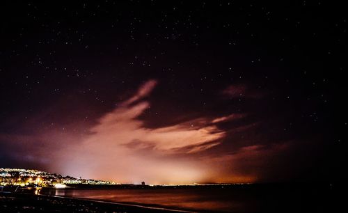 Scenic view of dramatic sky at night