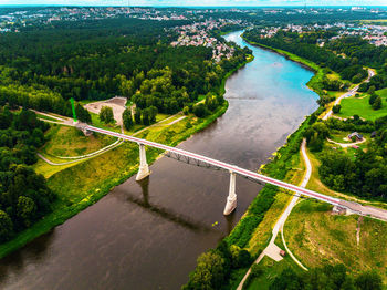 High angle view of bridge over river