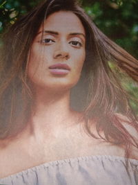 Close-up portrait of young woman