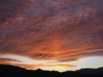 Scenic view of dramatic sky during sunset