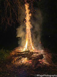 Firework display at night