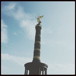 Low angle view of eiffel tower against sky