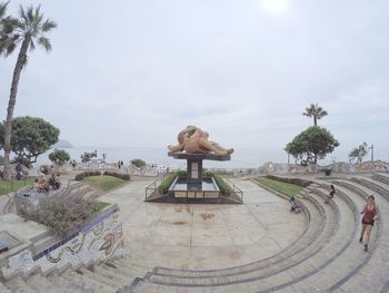 View of statues against sky