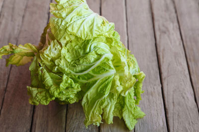 High angle view of vegetables on table