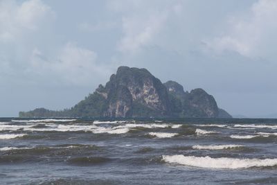 Scenic view of sea and rocks