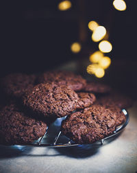 Close-up of cookies on table