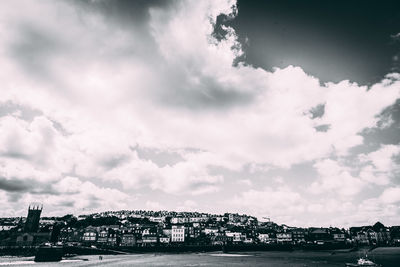 River against cloudy sky