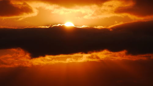 Scenic view of dramatic sky during sunset