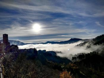 Scenic view of mountains against sky