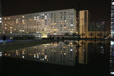 Illuminated cityscape at night