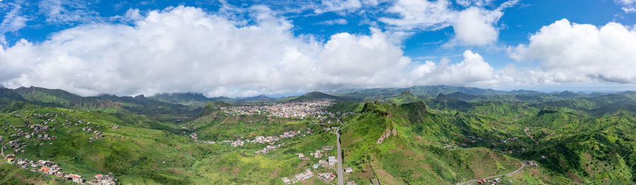 Panoramic view of landscape against sky