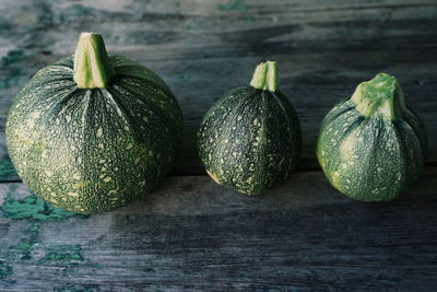 High angle view of squashes on table
