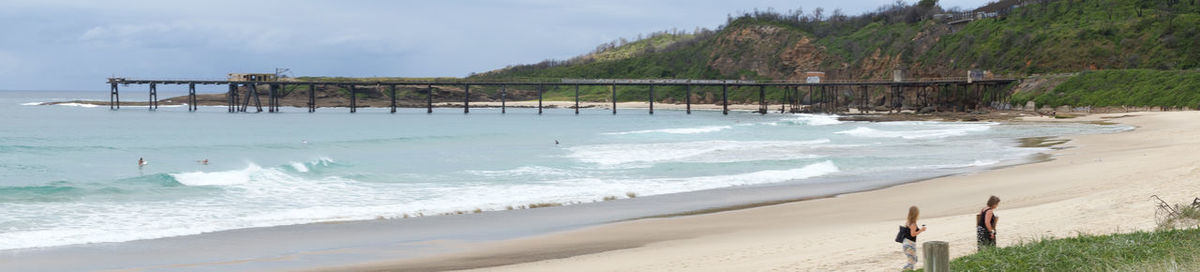 Scenic view of beach against sky