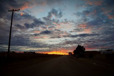 Empty road at sunset