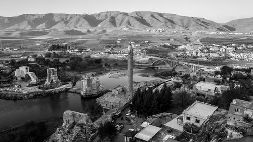 High angle view of city