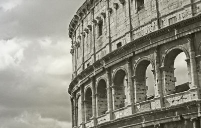 Low angle view of cropped coliseum