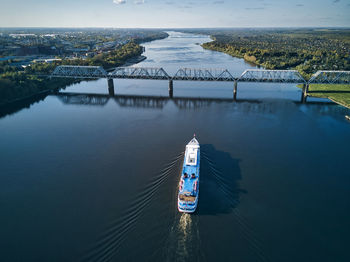 High angle view of sea against sky