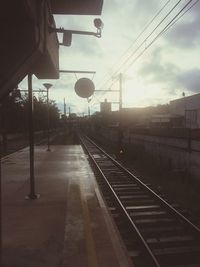 Railroad tracks against sky