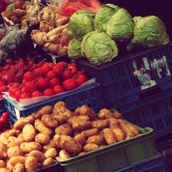 Food for sale at market stall