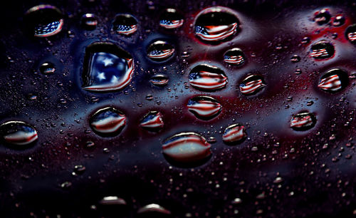 Full frame shot of wet glass window