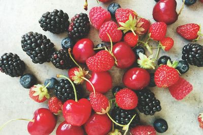Red berries on plate