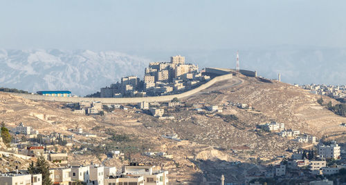 High angle view of townscape against sky