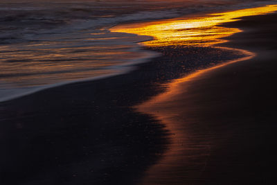 Scenic view of beach during sunset