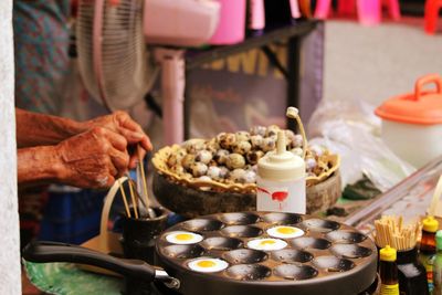 Close-up of food on table