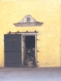 Closed door of old building