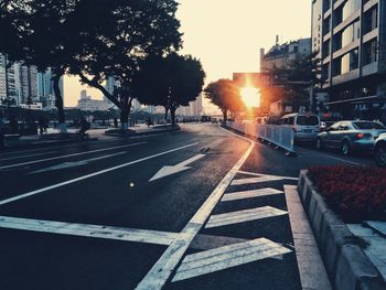 View of city street against sky