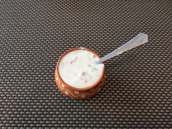 High angle view of breakfast on plate