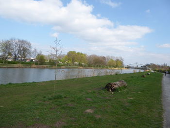 Scenic view of river against sky