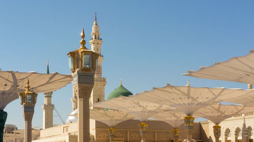 Low angle view of traditional building against clear sky