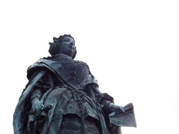 Low angle view of statue against clear sky