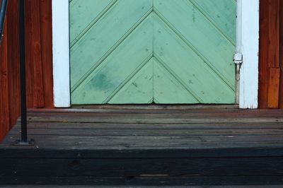 Closed door of old building