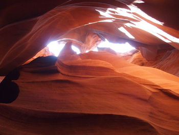 Low angle view of rock formation