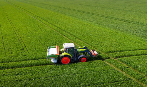 Tractor on agricultural field